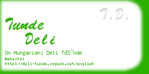 tunde deli business card